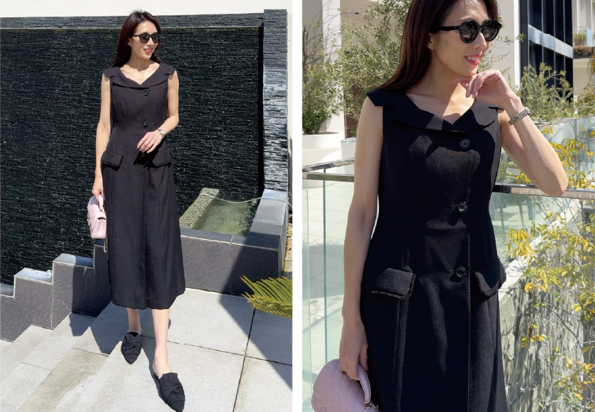 アンバサダーが着る美香さんコラボ大人のラップ風ワンピース