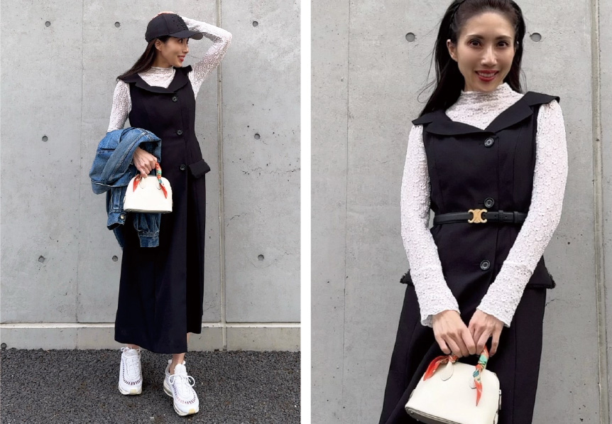 アンバサダーが着る美香さんコラボ大人のラップ風ワンピース