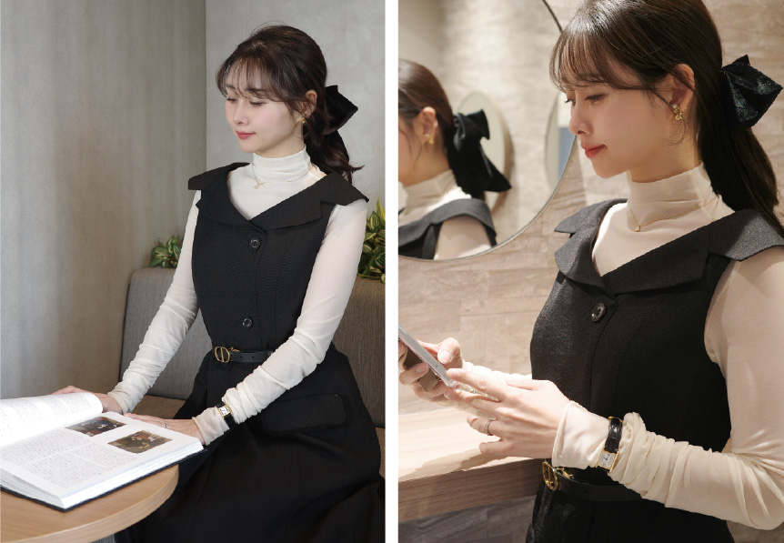 アンバサダーが着る美香さんコラボ大人のラップ風ワンピース